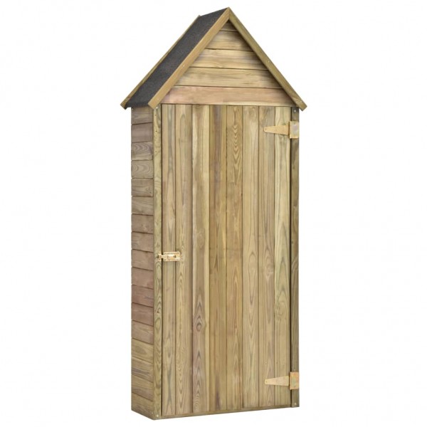 Caseta herramientas jardín con puerta madera pino 77x28x178cm Caseta herramientas jardín con puerta madera pino 77x28x178cm D