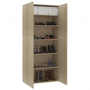 Mobiliário calçado madeira contraplacada cor carvalho 80x35.5x180 cm D