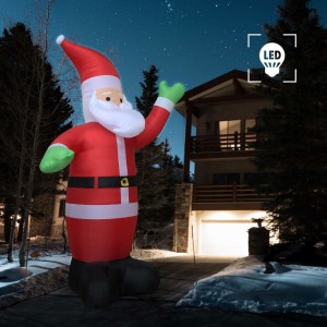Papá Noel de Navidad inflable con LED IP44 600 cm XXL D
