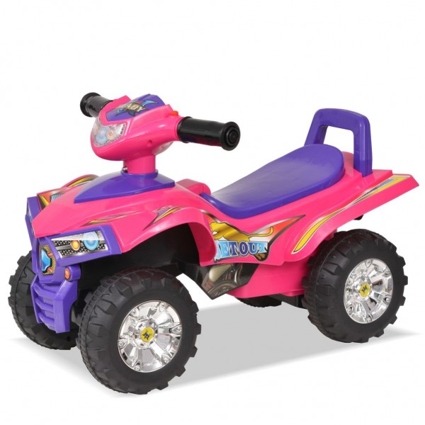 Moto4 para crianças com som e luz rosa e roxo M 3