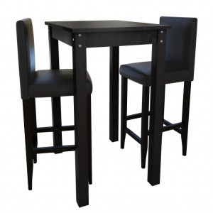 Mesa de bar com 2 cadeiras pretas D