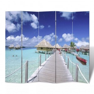 Biombo divisor plegable 200x170 cm playa D