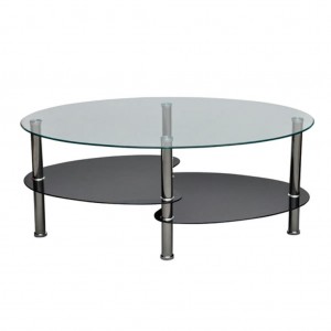 Mesa de centro de vidrio con diseño exclusivo negra D