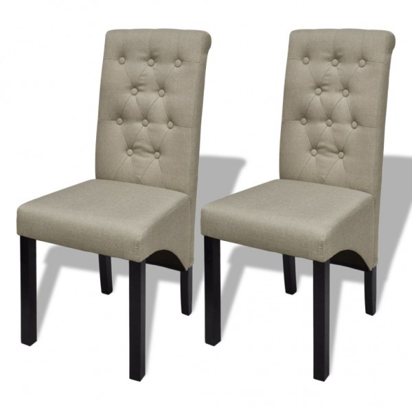 Cadeiras de jantar 2 unidades de tecido bege D
