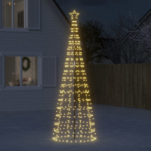 Árvore de Natal cônica com estacas 570 LEDs brancos quentes 300 cm D