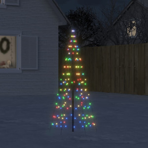 Árbol de Navidad en asta de bandera 200 LED bde colores 180 cm D