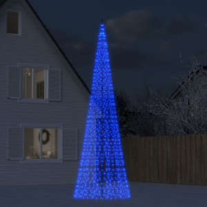 Árbol de Navidad en asta de bandera 1534 LED azul 500 cm D
