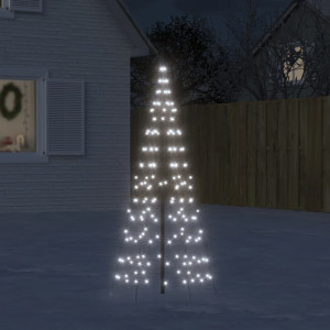 Árbol de Navidad en asta de bandera 200 LED blanco frío 180 cm D