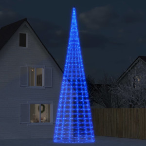 Árbol de Navidad en asta de bandera 3000 LED azul 800 cm D