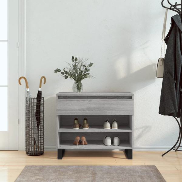 Mobiliário calçado madeira contraplacada cinza Sonoma 70x36x60 cm D