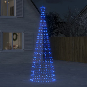 Árbol de Navidad cono con estacas 570 LEDs azul 300 cm D