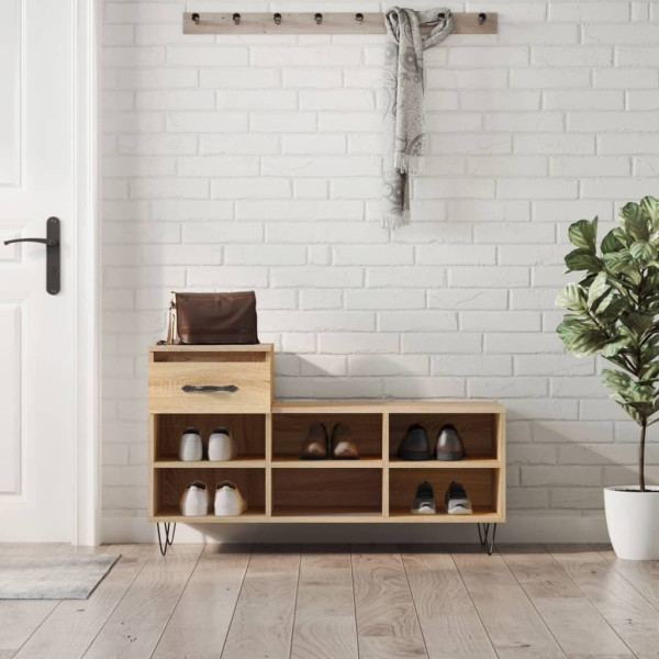 Mobiliário calçado madeira contraplacada carvalho Sonoma 102x36x60 cm D