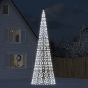 Árbol de Navidad en asta de bandera 1534 LED blanco frío 500 cm D
