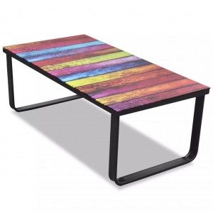 Mesa de centro con superficie con impresión de arcoiris D