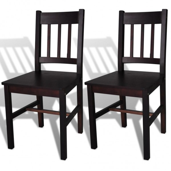 Cadeiras de jantar 2 unidades madeira de pinho marrom escuro D