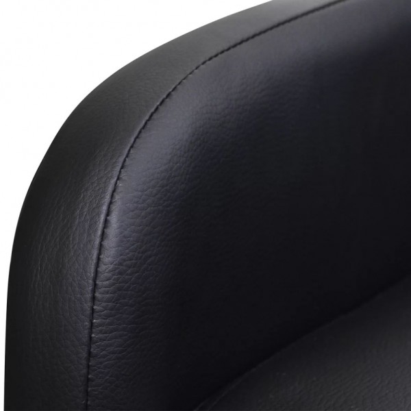 Sillón plegable de cuero sintético negro M 4