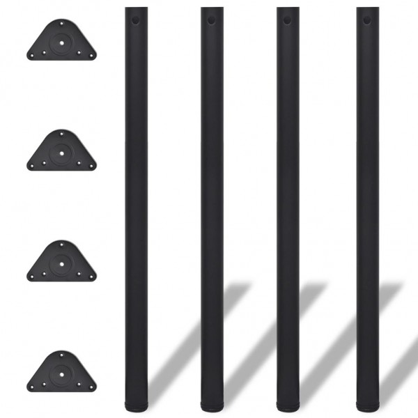 Patas de mesa ajustables en 4 alturas negro 1100 mm D