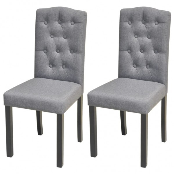 Cadeiras de jantar 2 unidades de tecido cinza D