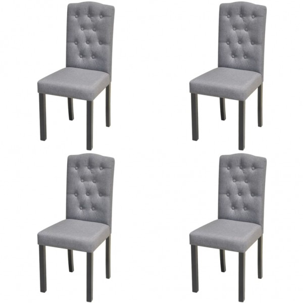 Cadeiras de jantar giratórias 4 unidades de tecido cinza D