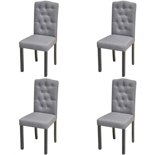 Sillas de comedor 4 unidades tela gris Sillas de comedor 4 unidades tela gris D