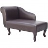 Chaise longue couro artificial castanho 1