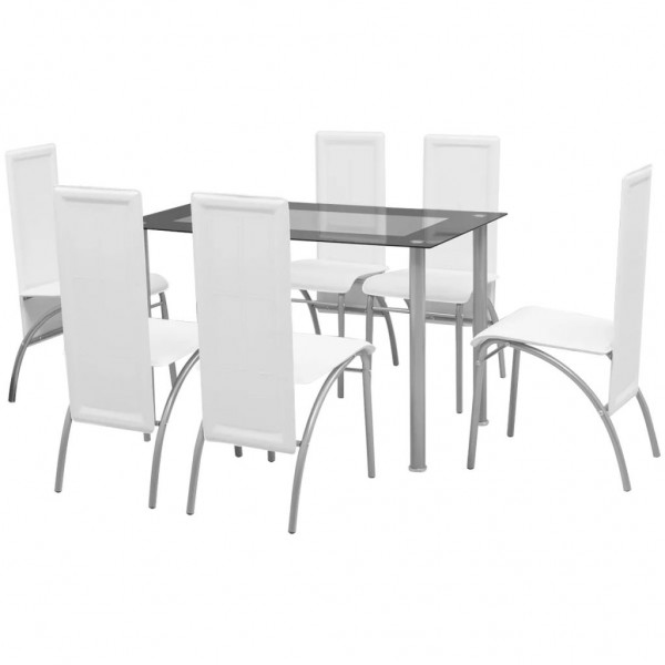 Conjunto de comedor de siete piezas blanco D