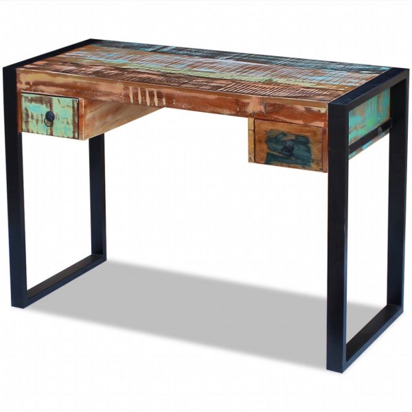 Mesa de madeira maciça reciclada D