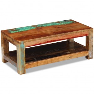 Tabela de centro de madeira maciça reciclada 90x45x35 cm D