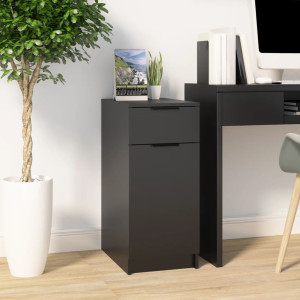 Armario de escritorio madera contrachapada negro 33.5x50x75 cm D
