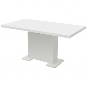 Mesa de comedor extensible blanco brillante D