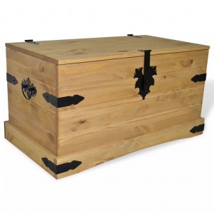 Baúl de almacenaje de madera de pino mejicana Corona Range 91x49.5x47 cm D