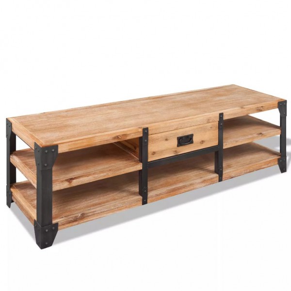 Mueble para TV madera de acacia maciza 140x40x45 cm D