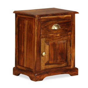 Mesita de noche 40x30x50 cm madera maciza de sheesham D