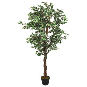 Árbol ficus artificial 630 hojas verde 120 cm D