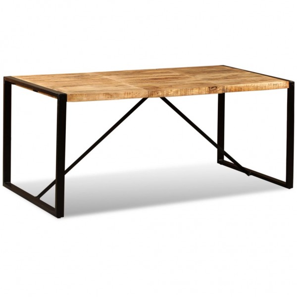 Mesa de jantar de madeira maciça de mangue áspero 180 cm D
