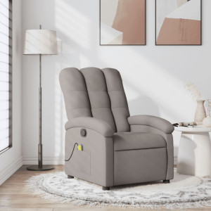 Assento de massagem reclinável de tecido cinza D