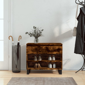 Mueble zapatero madera contrachapada roble ahumado 70x36x60 cm D