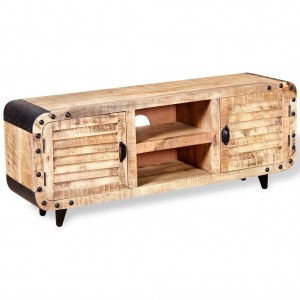 Mueble para la TV de madera de mango rugosa 120x30x50 cm D