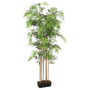 Árvore de bambu artificial com 500 folhas verdes 80 cm D