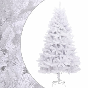 Árbol de Navidad artificial con bisagras y soporte blanco 180cm D