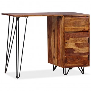 Mesa com 1 gaveta e 1 armário de madeira maciça de sheesham D