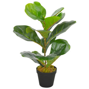 Planta artificial ficus com poteiro verde de 45 cm D