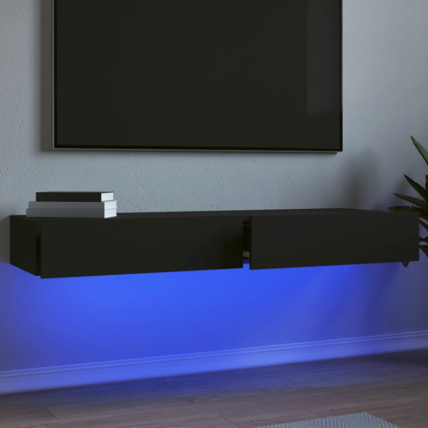 Muebles de TV con luces LED 2 uds negro 60x35x15.5 cm D