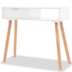 Mesa consola de madeira maciça de pinho branco 80x30x72 cm D
