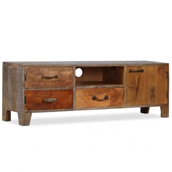 Mueble para TV de madera maciza vintage 118x30x40 cm D