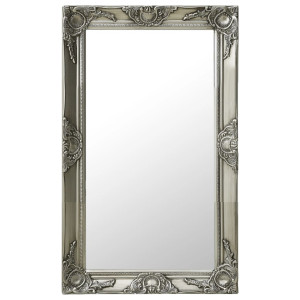Espejo de pared estilo barroco plateado 50x80 cm D