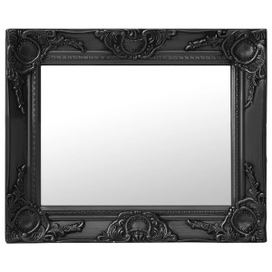 Espejo de pared estilo barroco negro 50x40 cm D