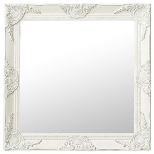Espejo de pared estilo barroco blanco 60x60 cm D