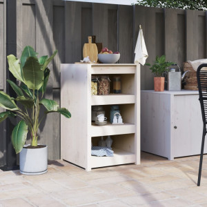 Mueble de cocina exterior madera maciza pino blanco 55x55x92 cm D
