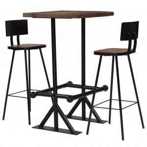 vidaXL Juego de muebles de barra de cocina plegable con 2 sillas